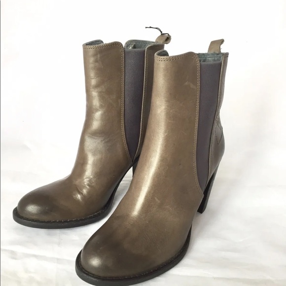 New G- Star Raw 33 01 GS Women Ankle Boot Block Heel Leather Grey Distressed 7 - Picture 9 of 11